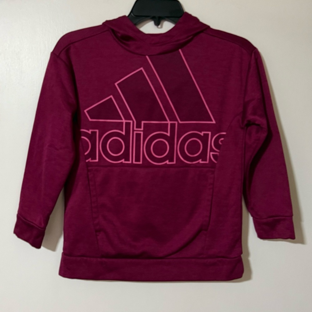 Adidas Kids Burgundy Hoodie
